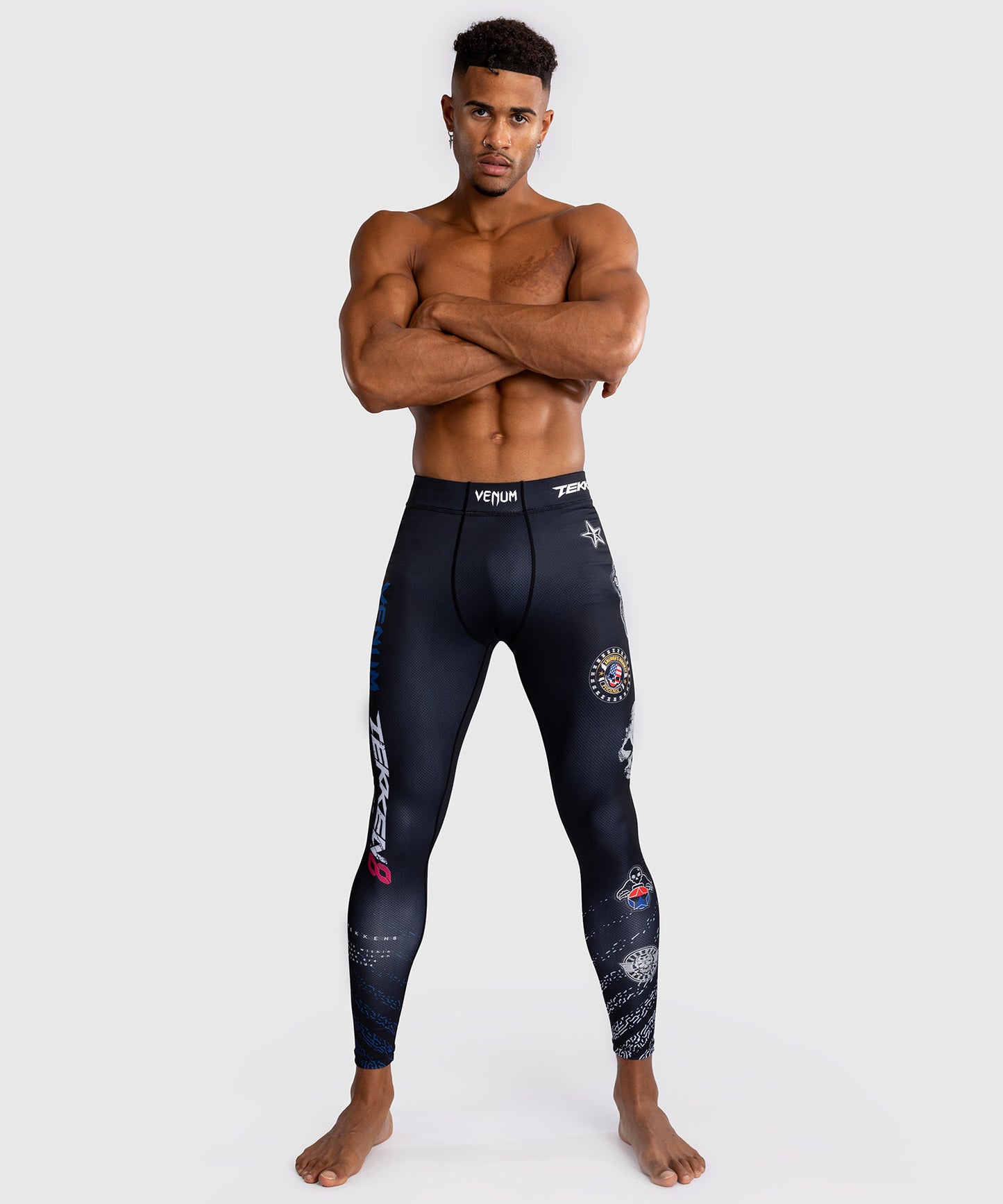 Venum x Tekken 8 Compression Pants - Paul Phoenix - Black/Blue