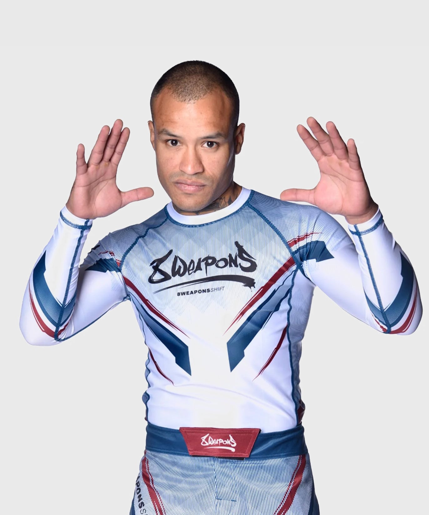 Venum Shift Rashguard – Weiß/Blau/Rot