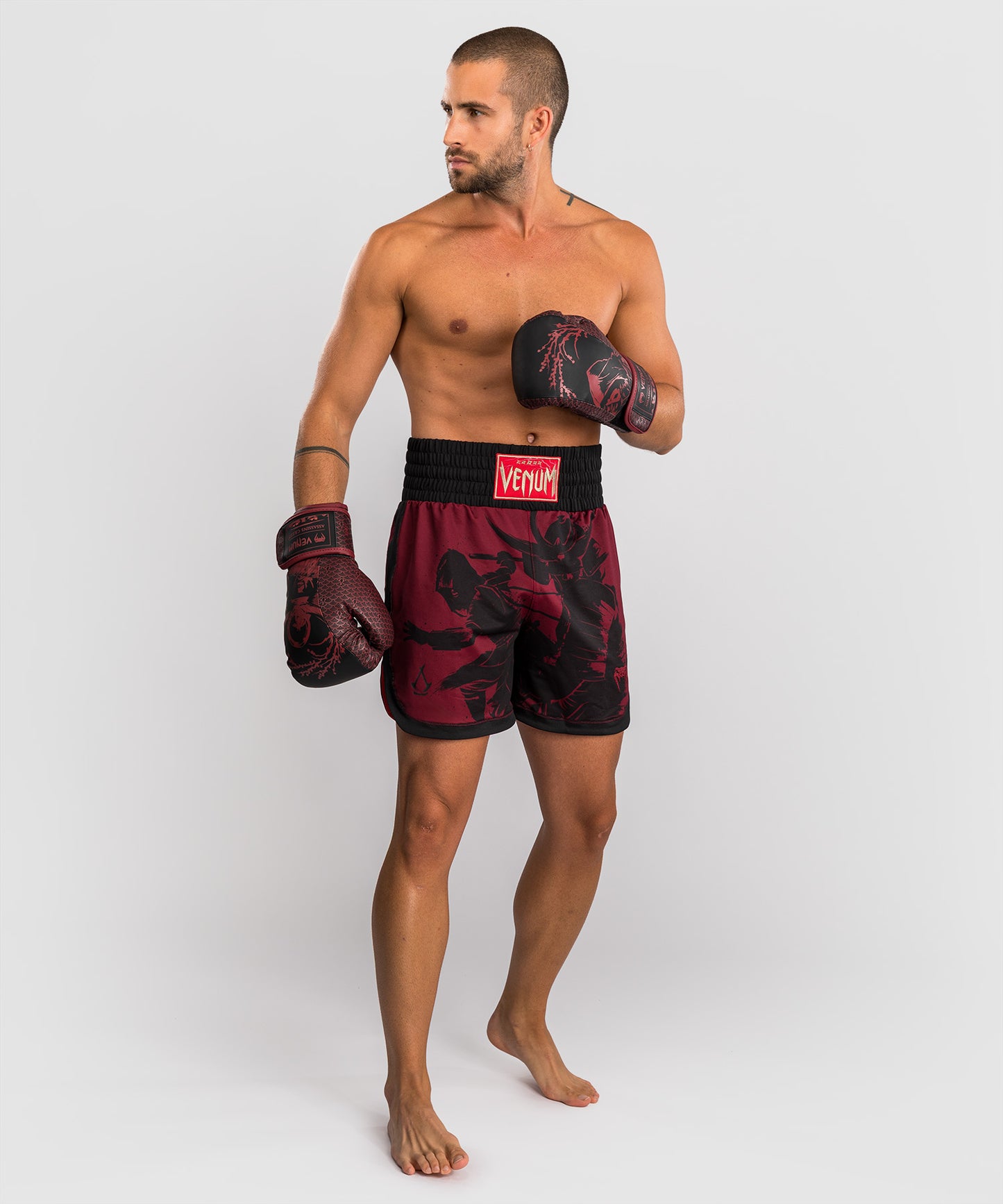 Venum x Assassin's Creed: Shadows Men's Boxing Short - Bordeaux/Black