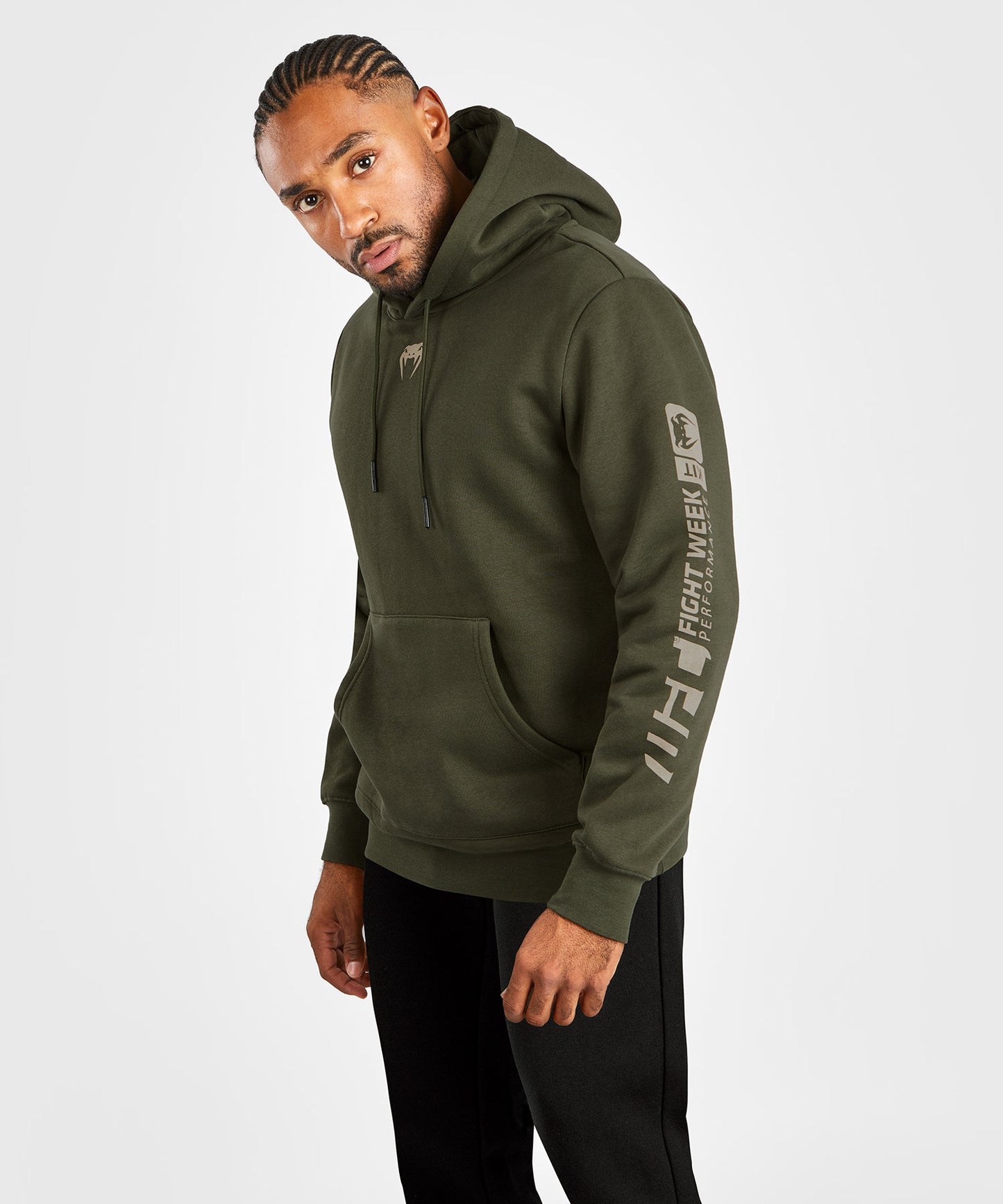 Sweatshirt à capuche pour Hommes UFC Adrenaline by Venum Fight Week - Kaki