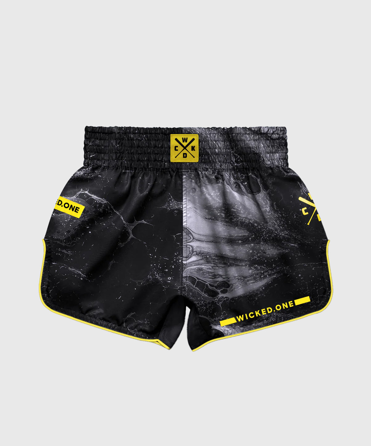 Wicked One Stuff Muay Thai Shorts - Black/Yellow