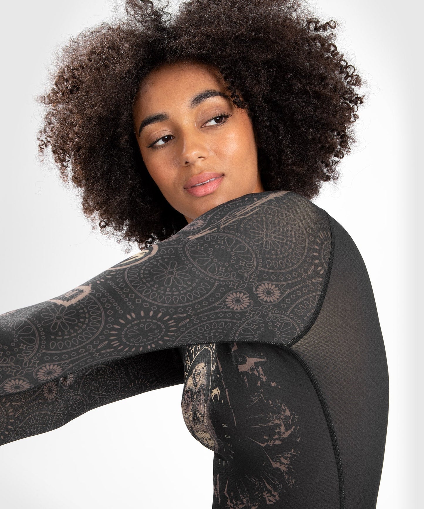 Santa Muerte Dark Side Women's Rashguard Venum - Long Sleeve - Black/Brown