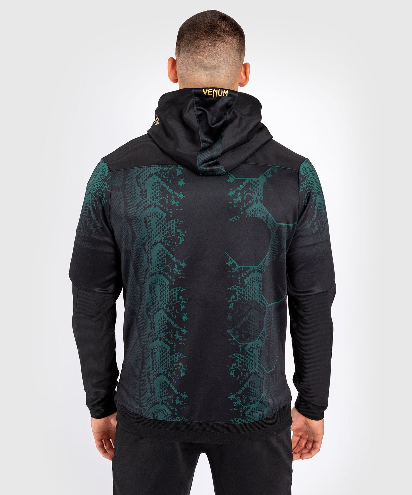 Men's UFC Adrenaline by Venum Authentic Fight Night Hooded Jacket - Emerald Edition - Green/Black/Gold
