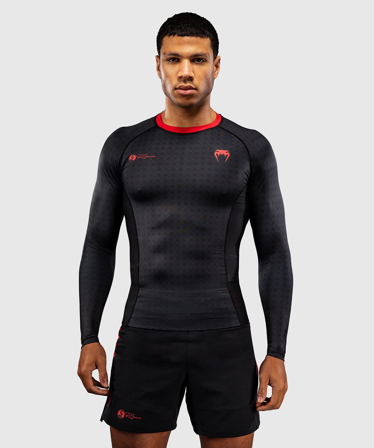 Venum x Roger Gracie Signature Langarm Rashguard - Schwarz/Rot