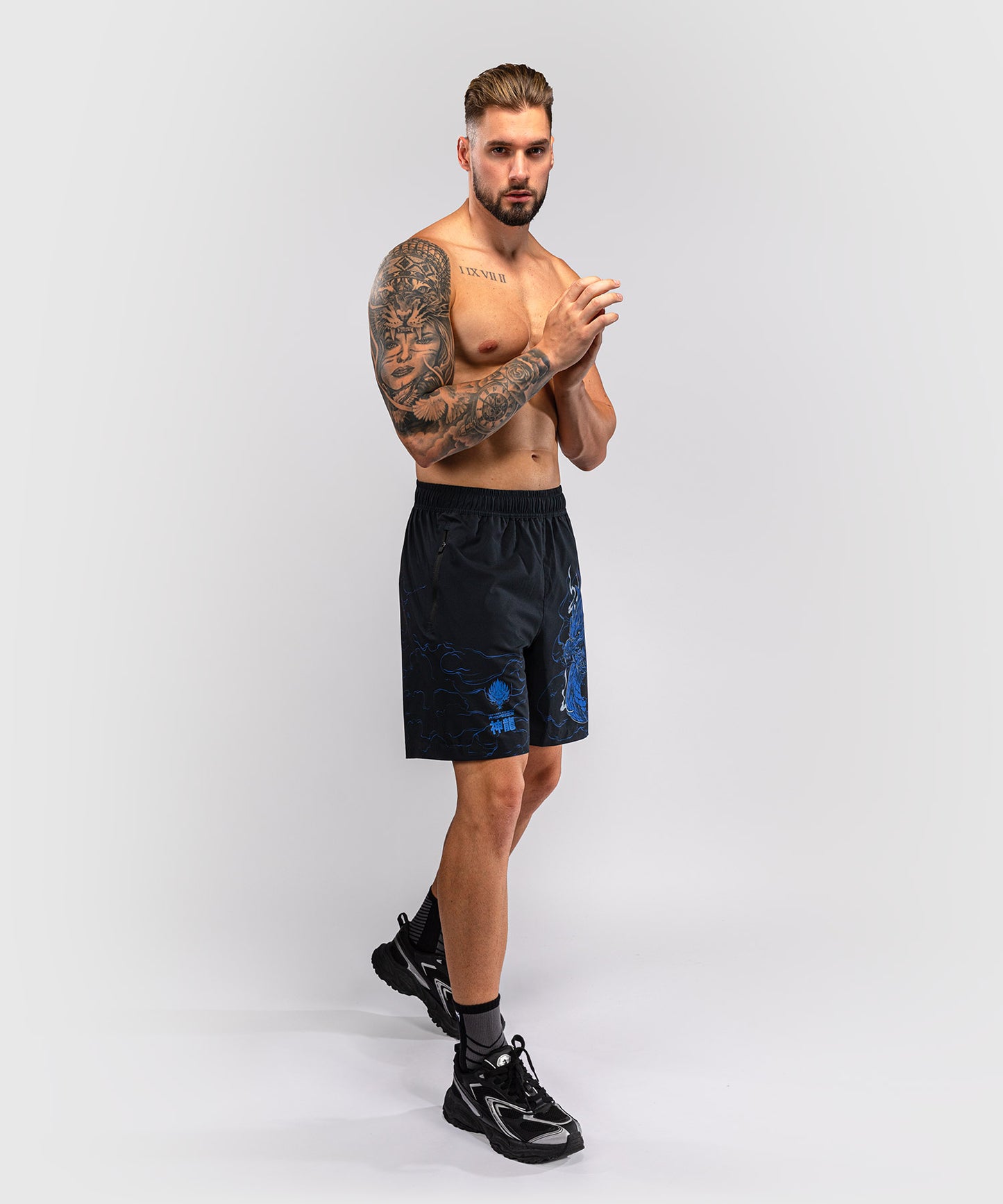 Short d’Entraînement Venum Thunder Dragon – Noir/Bleu Royal