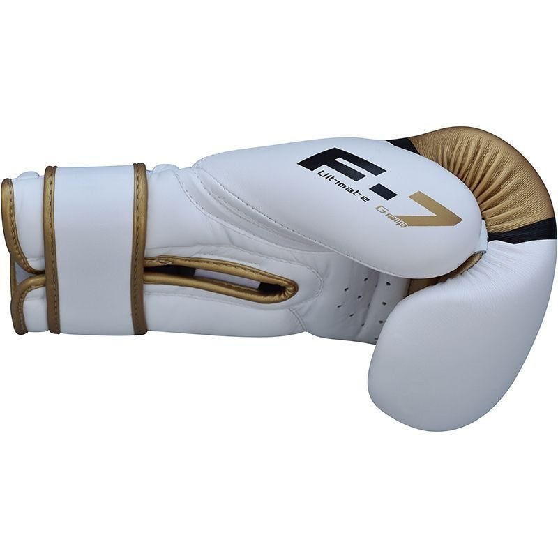 RDX Sports Quadro-Dome Boxing Gloves – White/Gold