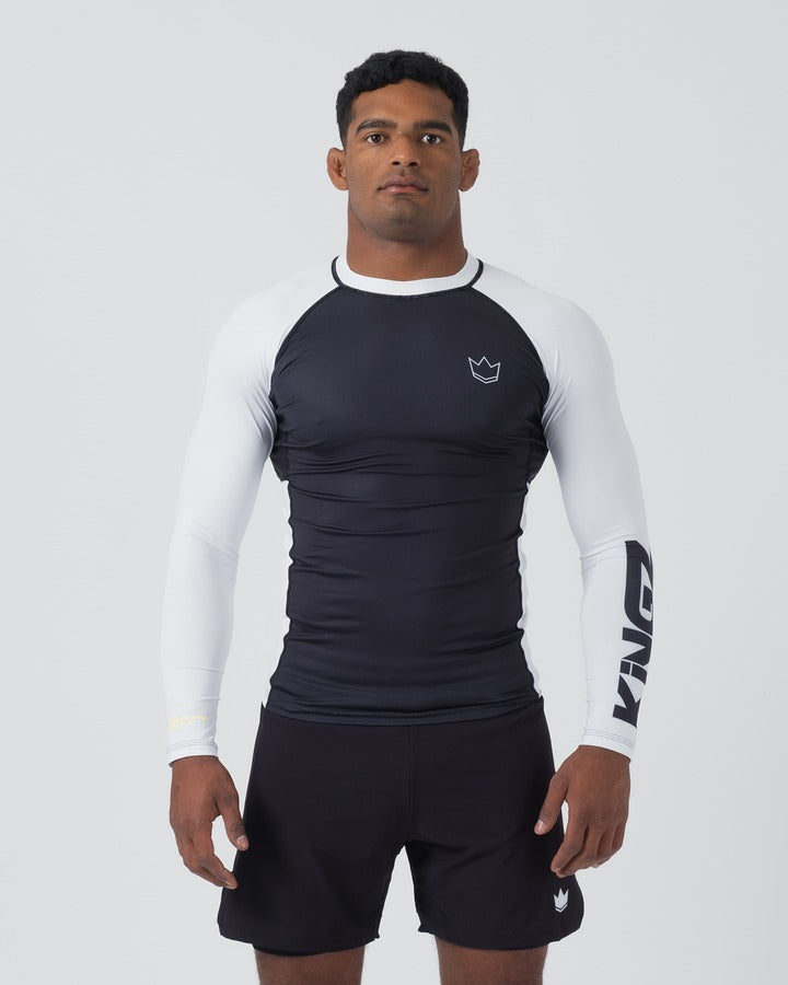 Rashguard À Manches Longues Kingz Ranked Performance V2 - Blanc