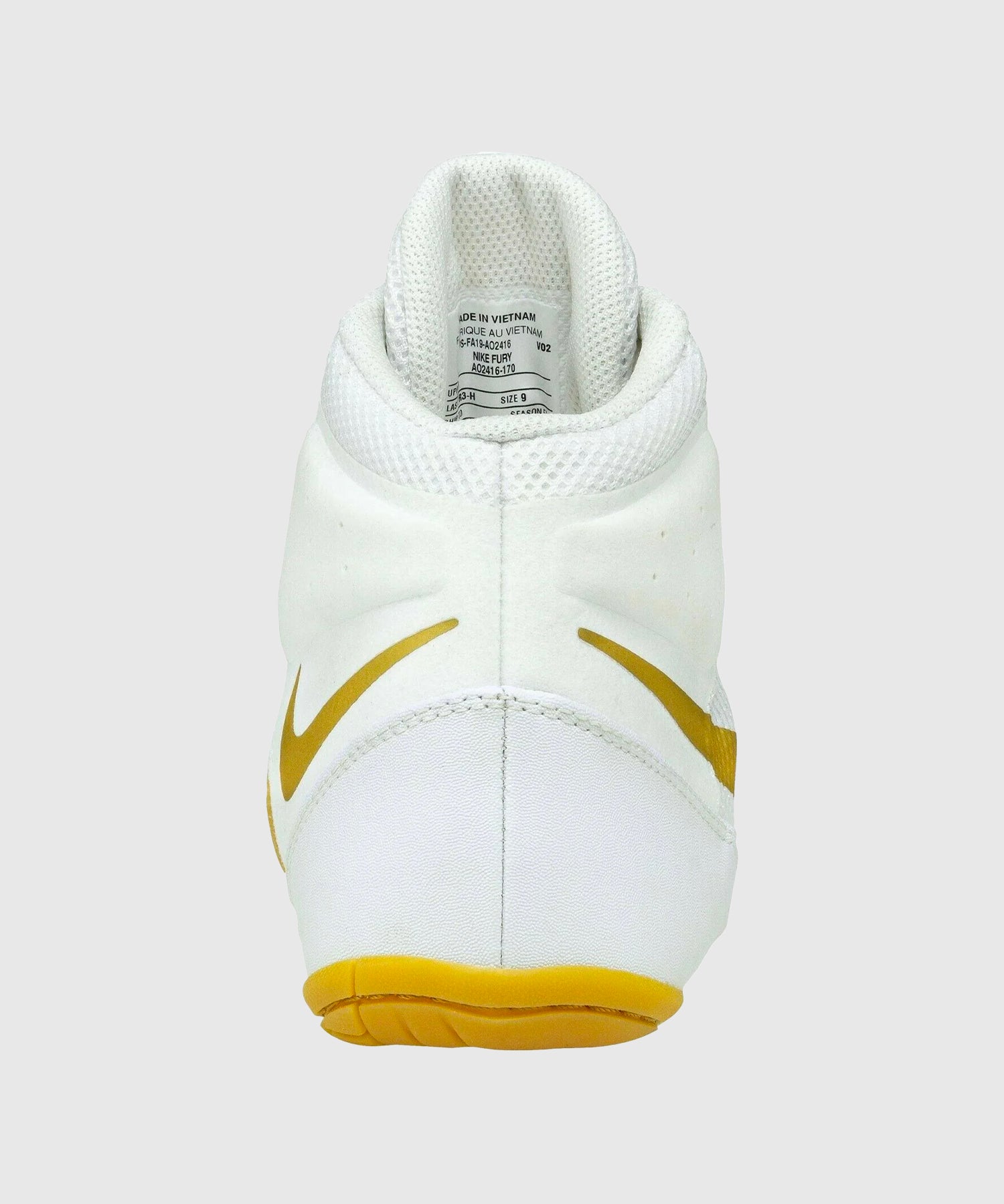 white and gold nike freeks wrestling shoes