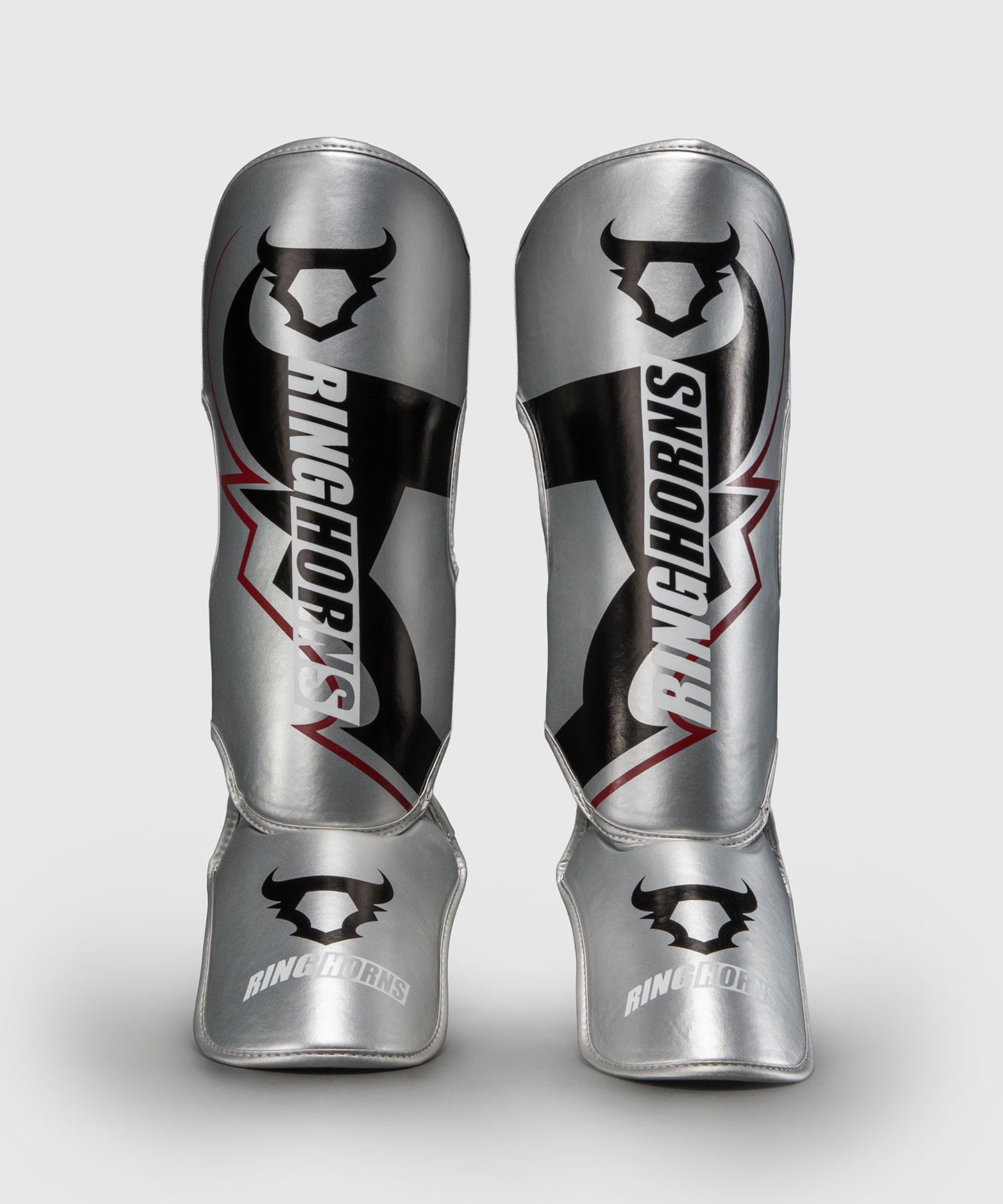 Ringhorns Charger by Venum Espinilleras – Plata/Negro