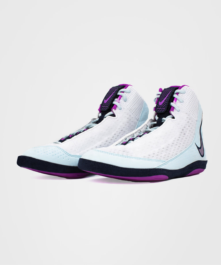 Nike Inflict 4 Wrestling Shoes - White/Purple/Blue – Dragon Bleu