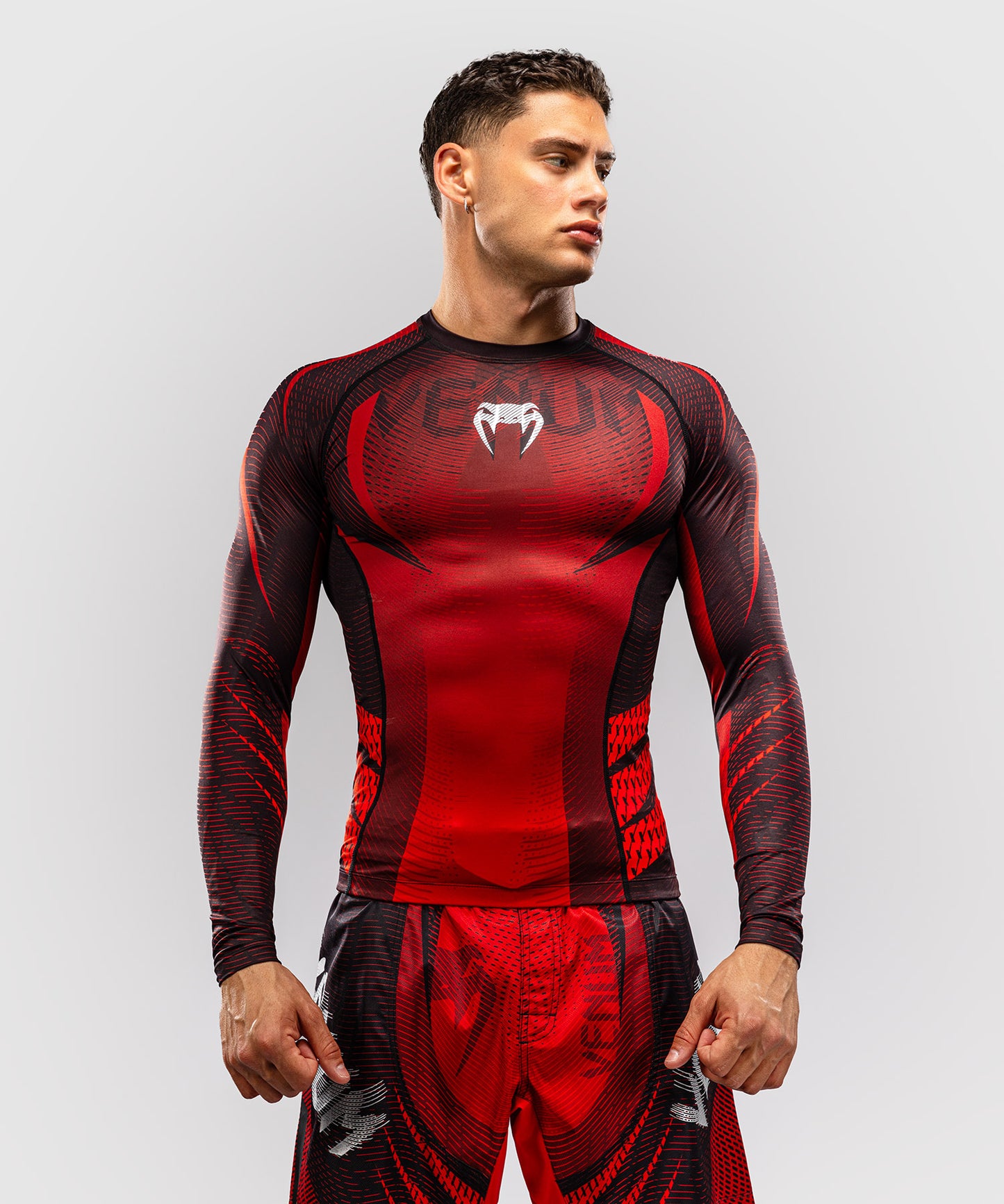 Rashguard à Manches Longues Venum Galactic 3.0 - Rouge/Argent