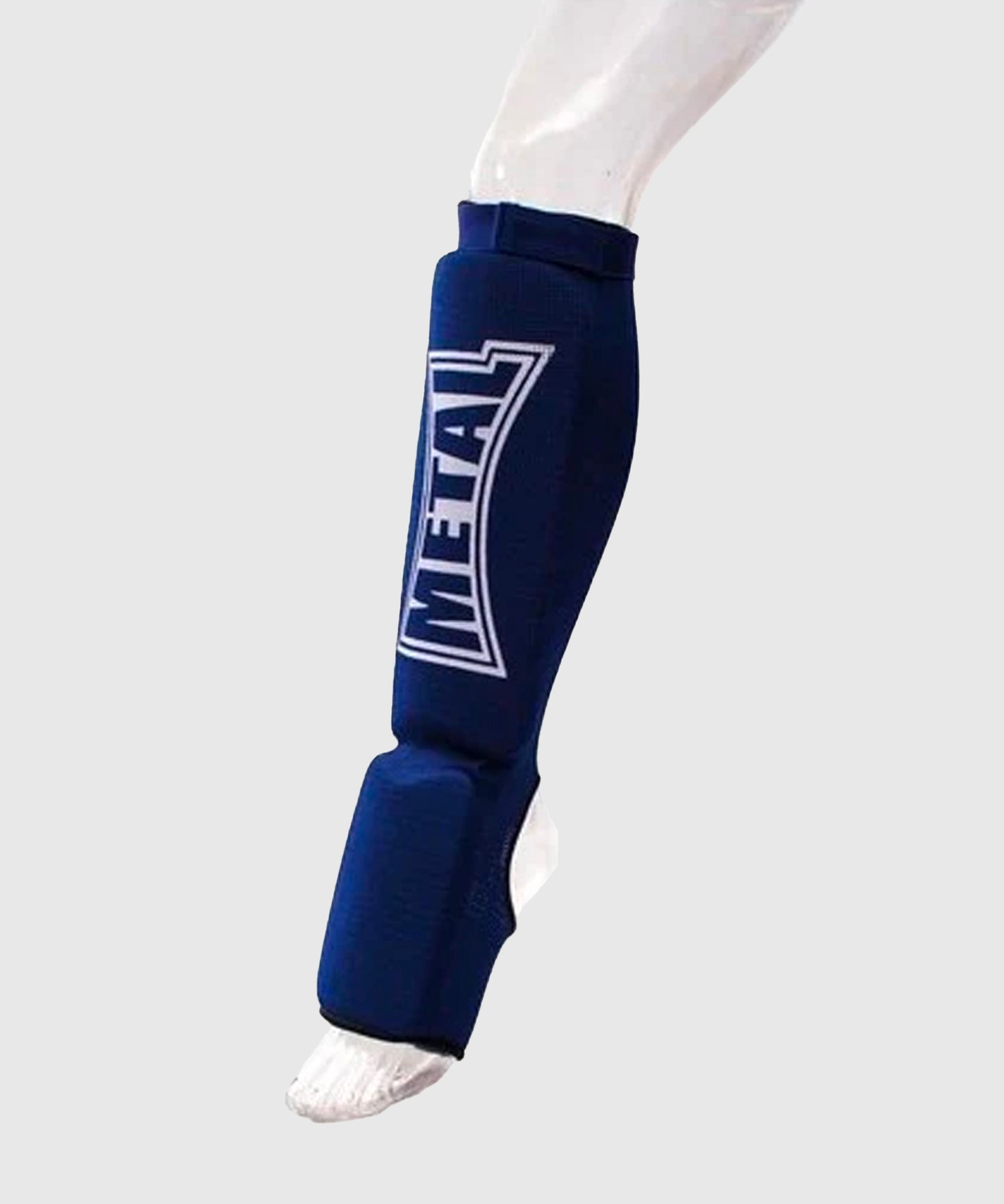 Protège-Tibias et coup de pieds Coton Metal Boxe - Bleu