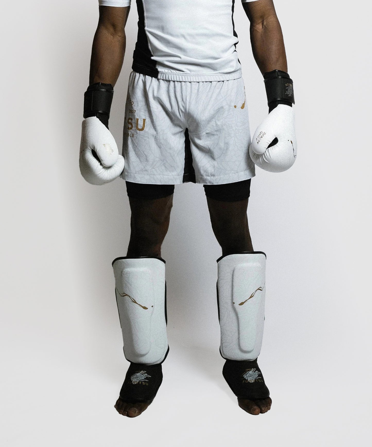 Fightshort Fumetsu Dual Layer Dragon Slayer - White/Gold