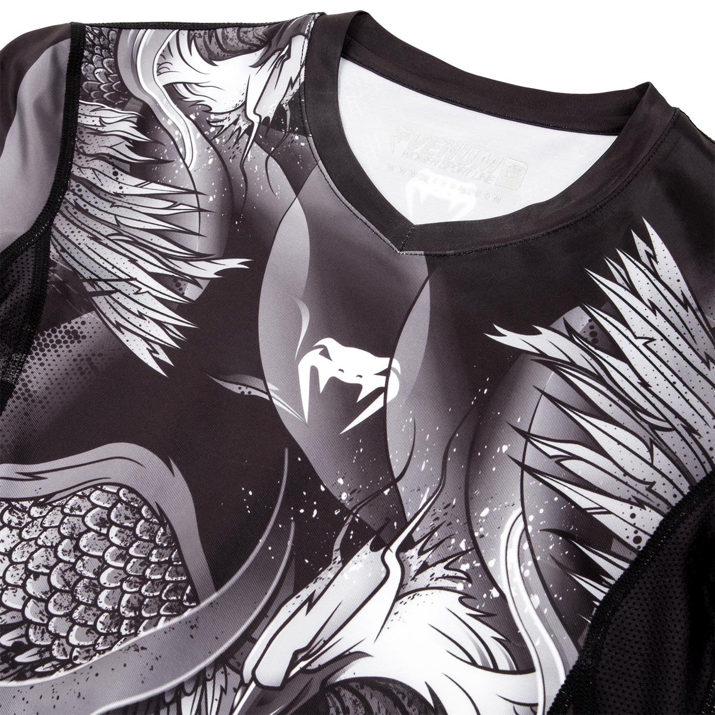Venum Phoenix Rashguard - Long Sleeves - Black/White - For Women