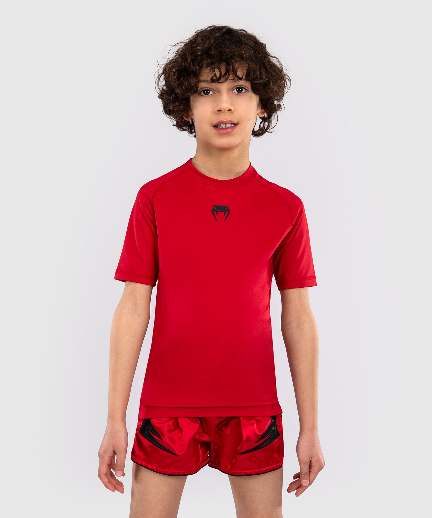 Rashguards Manches Courtes pour Enfants Venum Contender - Rouge Cerise