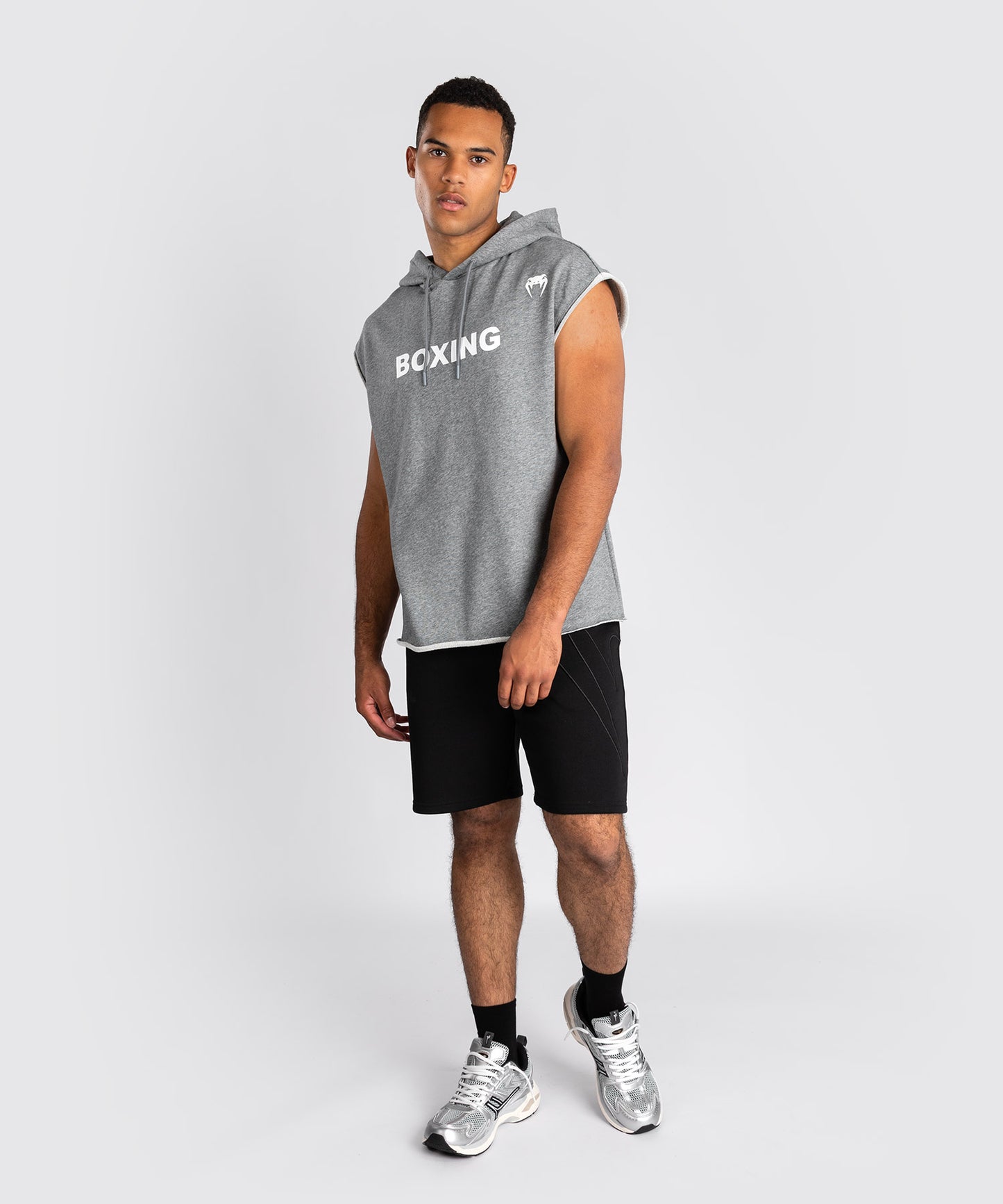 Venum Boxing VT Felpa con Cappuccio Senza Maniche – Grigio Mélange
