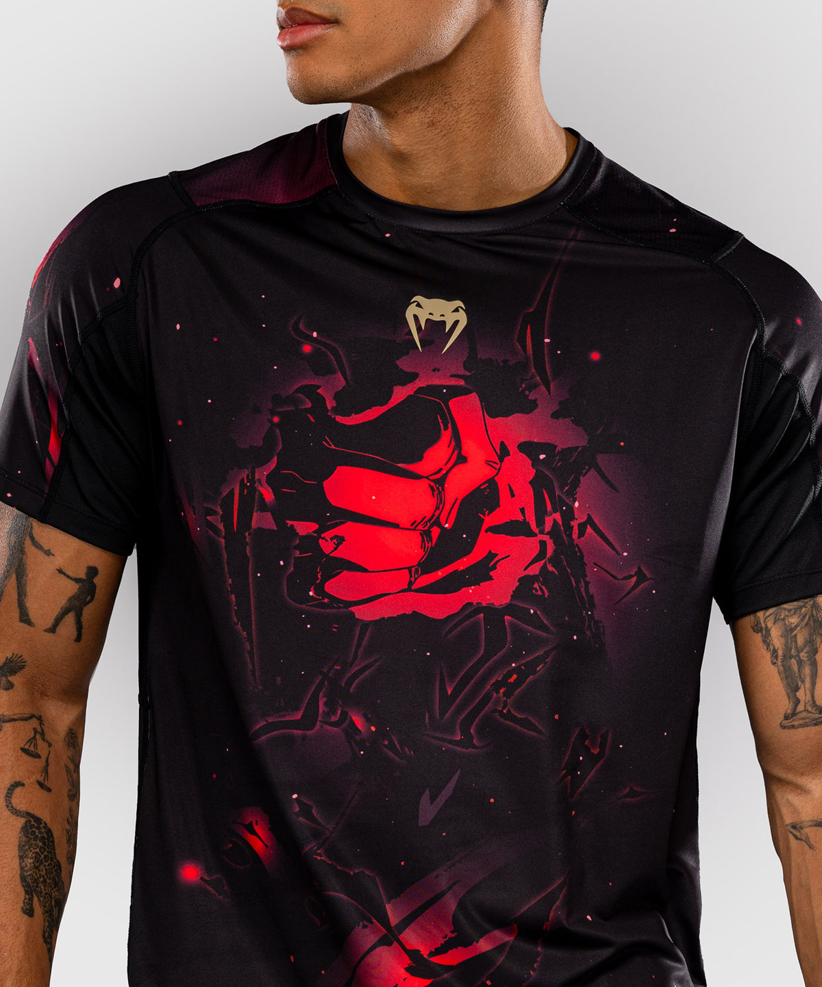 Jujutsu Kaisen x Venum Itadori Dry-Tech T-Shirt – Schwarz/Rot
