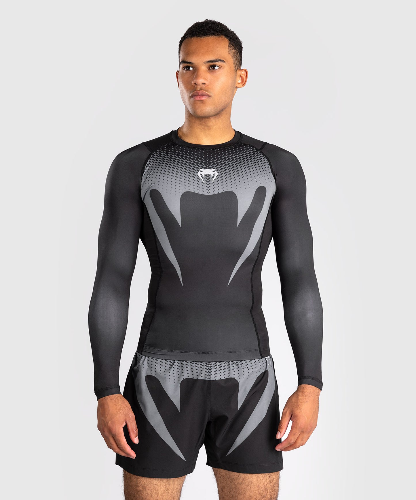 Venum No Gi Rashguards - Nero/Grigio Argento