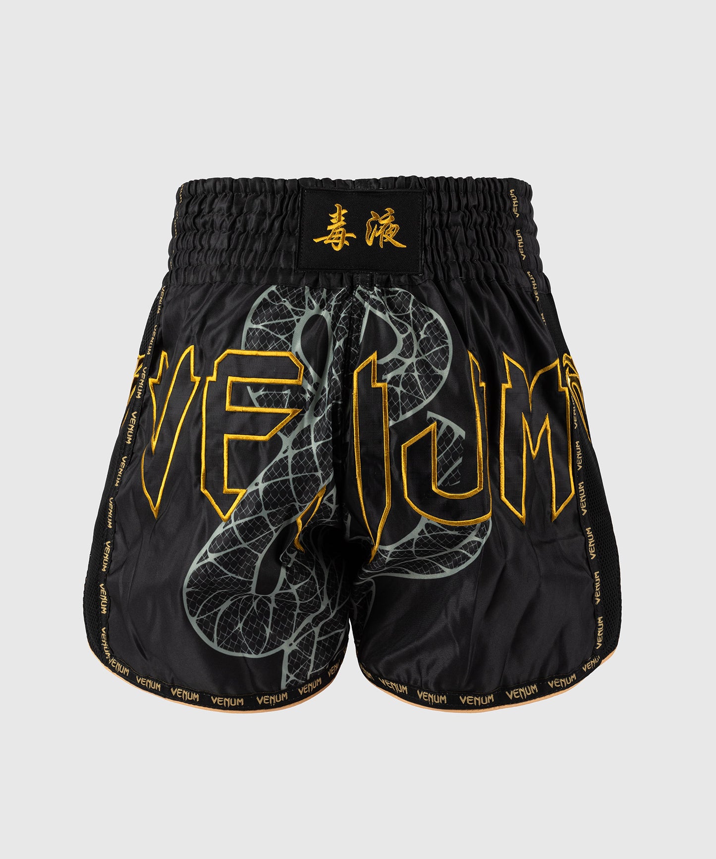 Short de Muay Thai Venum Serpenti – Noir/Argent/Or