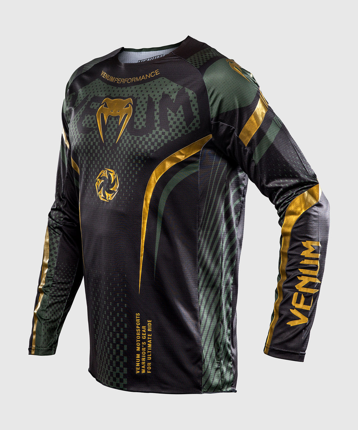 Venum MX Challenger Maglia da Motocross - Nero/Verde/Oro