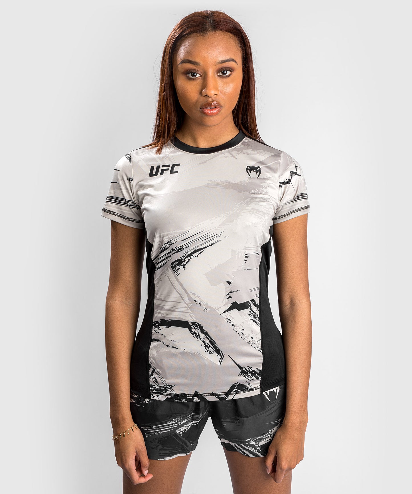T-Shirt Dry Tech UFC Venum Authentic Fight Week 2.0 - Pour Femmes - Sable/Noir