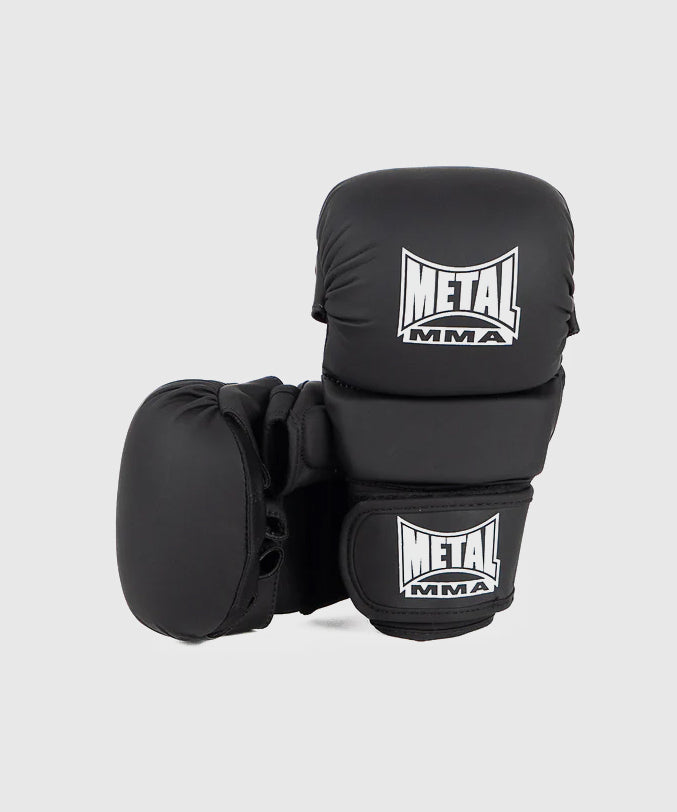 The Shell Sparring Metal Boxing Mma Gloves - Black