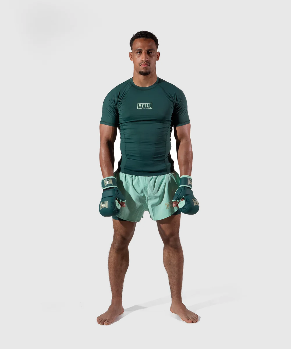 Metal Boxe Performance Deep Waters Kurzarm-Rashguard - Grün