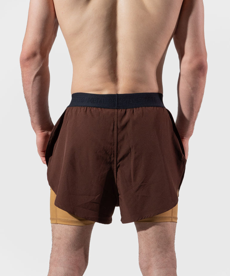 Metal Boxe Caucasian Hills Pantalones de Combate 2 en 1 - Marrón