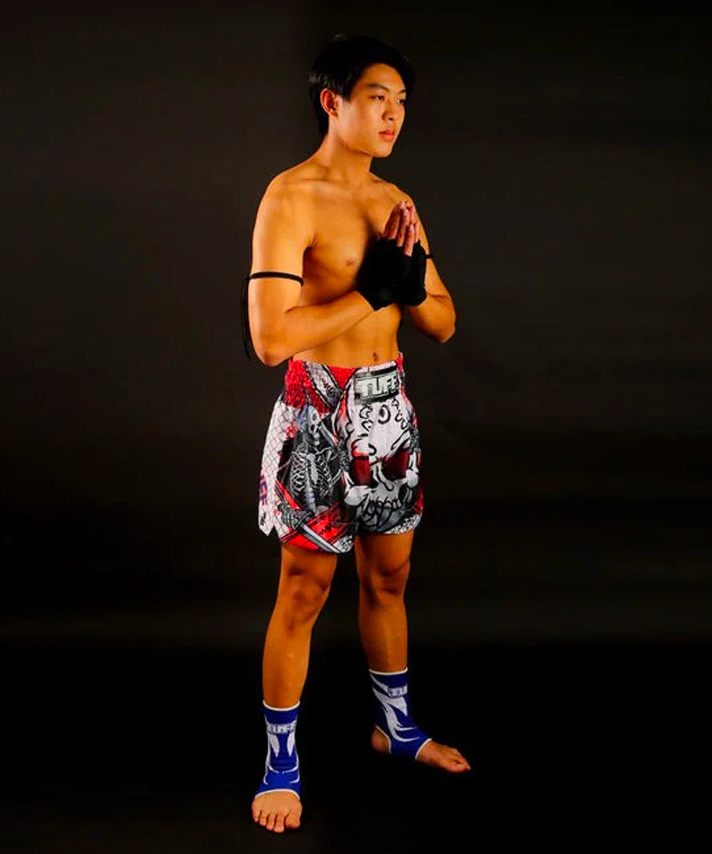 Muay Thai Shorts Tuff Devil Skull - Weiß