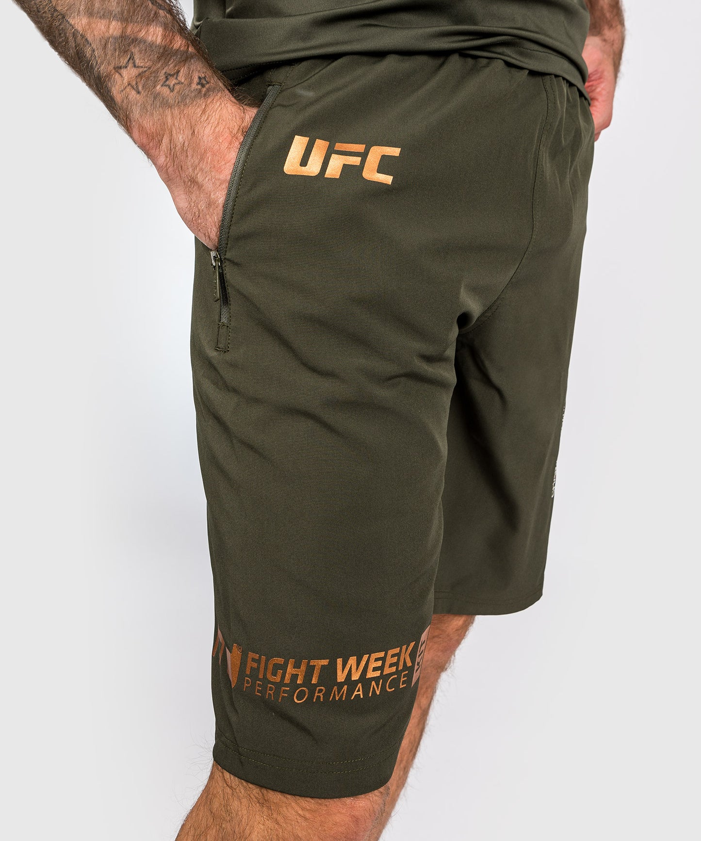 Short de performance pour Hommes UFC Adrenaline by Venum Fight Week - Kaki/Bronze