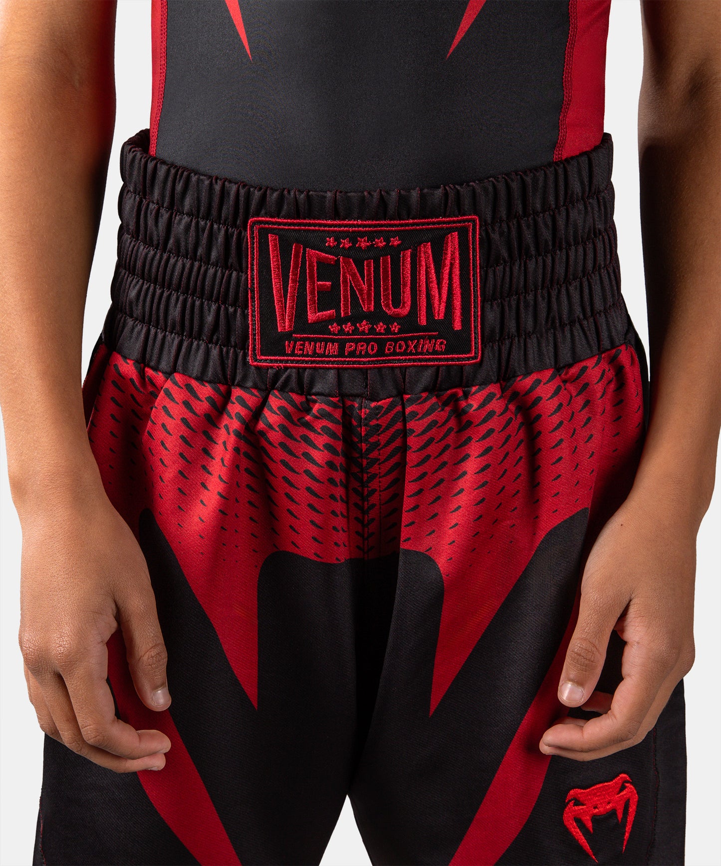 Short de Boxe Pour Enfant Venum Attack - Noir/Rouge