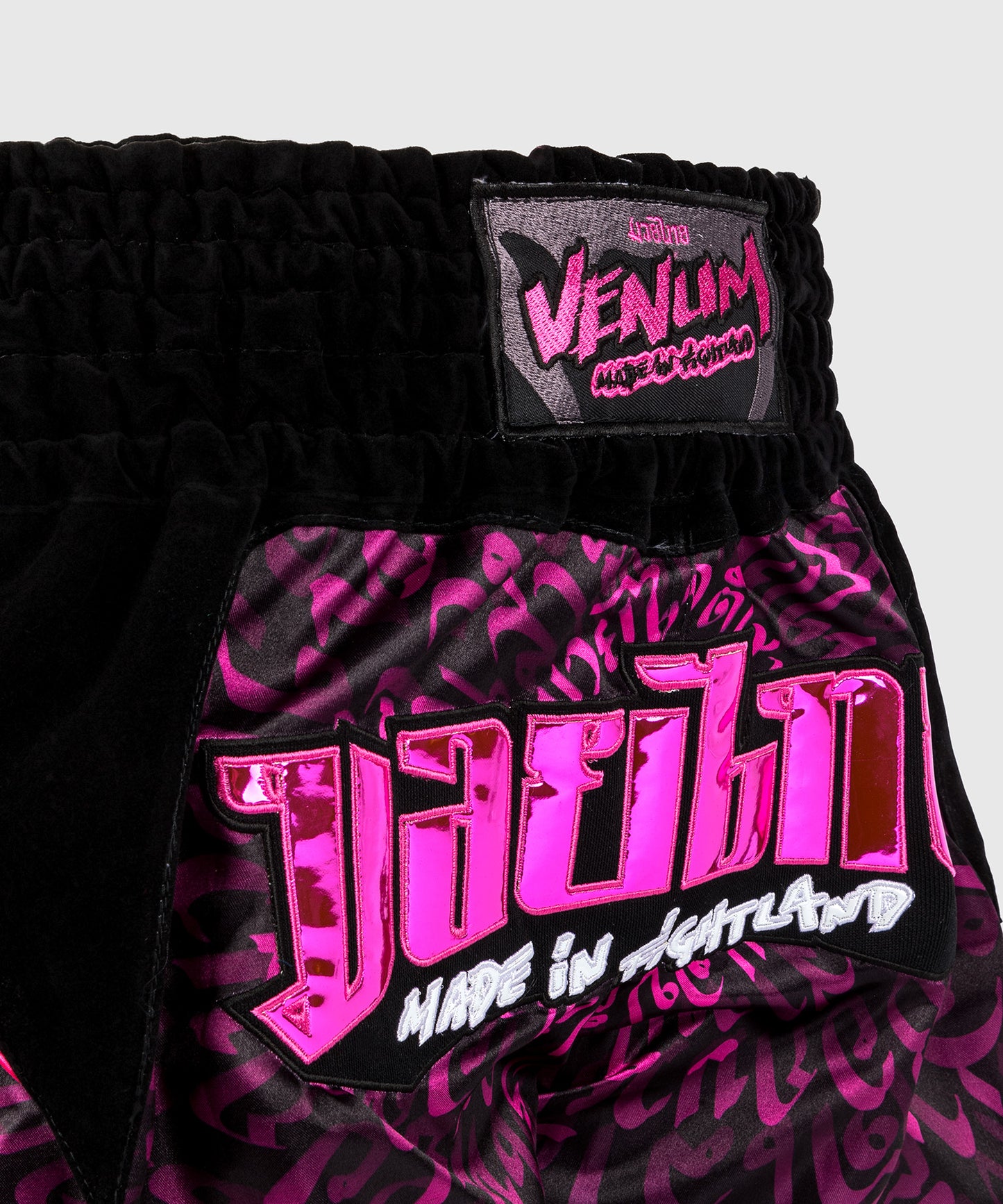 Venum Attack Pantaloncini da Muay Thai - Nero/Rosa