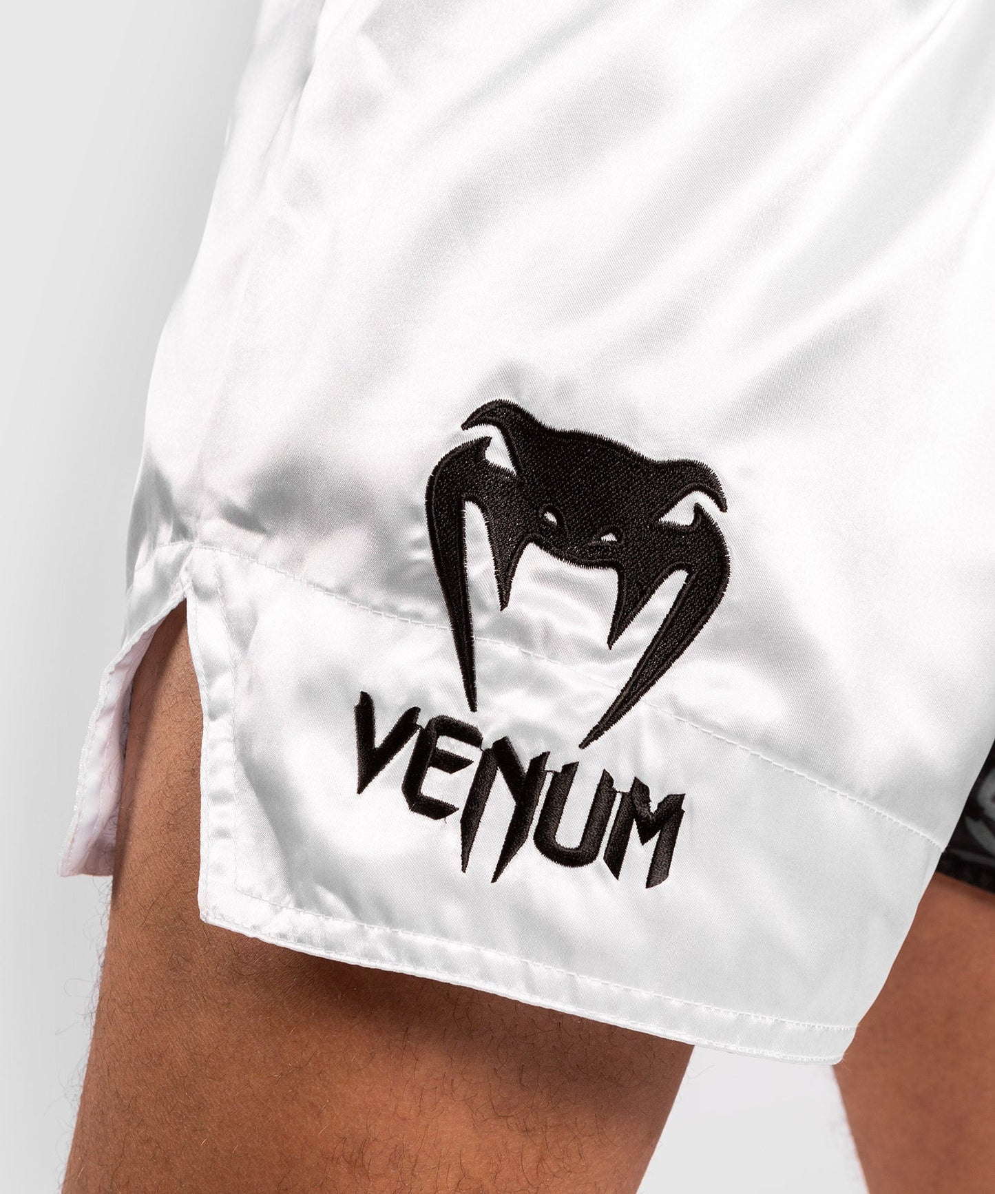Venum Logos Muay Thai Shorts - Black/White