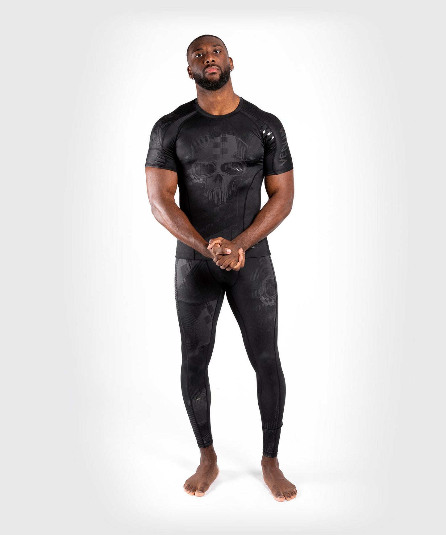 Venum Skull Compression Pants - Black/Black