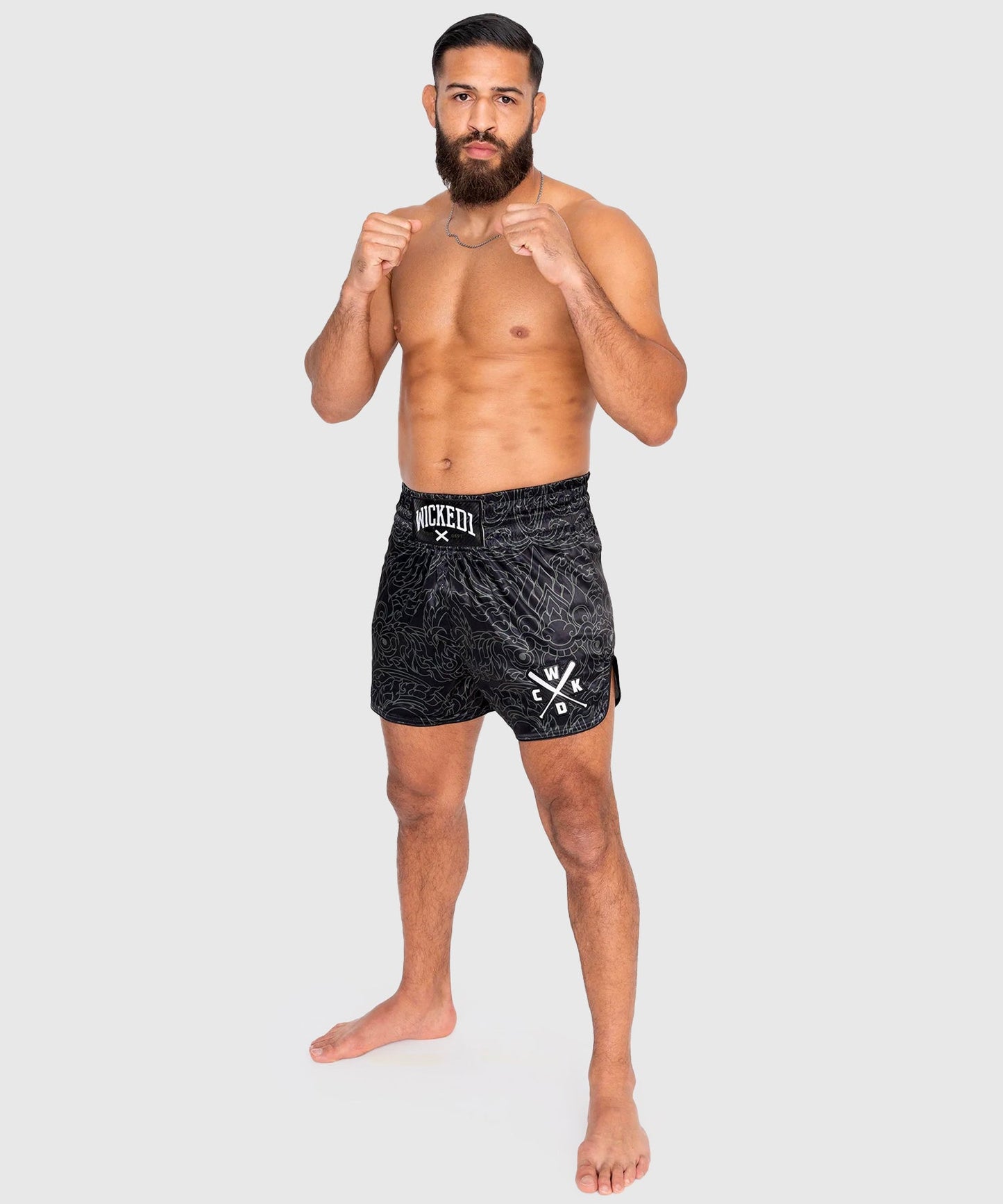 Wicked One Kwaï Pantaloncini da Muay Thai - Nero/Cachi