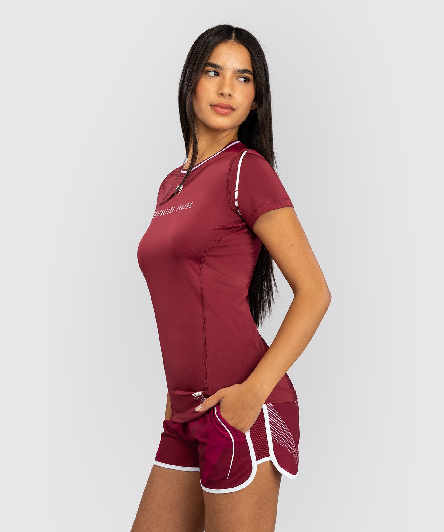 Venum Adrenaline Damen Dry-Tech T-Shirt – Burgund/Rosa