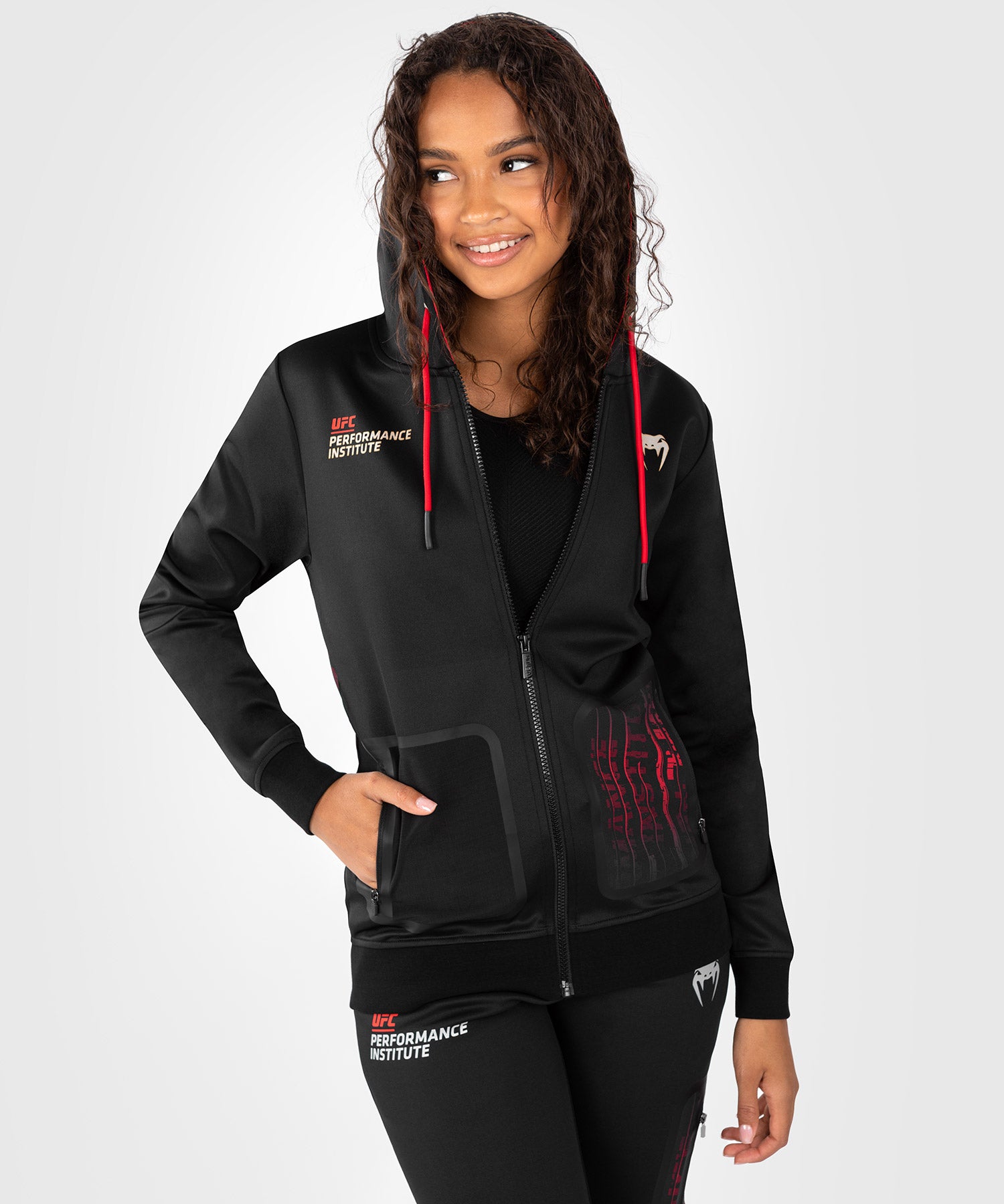 UFC Venum Performance Institute 2.0 Women's Zip Hoodie - Black/Red