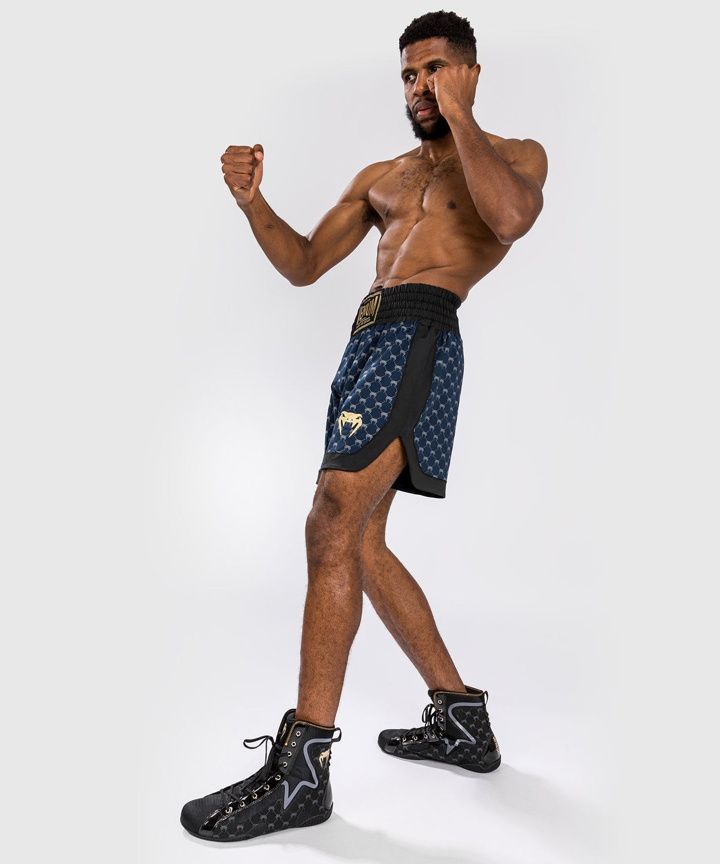Short de Boxe Venum Monogram - Noir/Bleu Marine