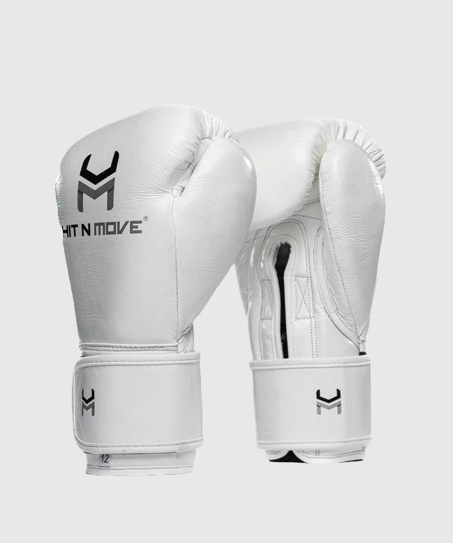 Hit N Move Süvari Guantes de Boxeo de Crin de Caballo - Blanco