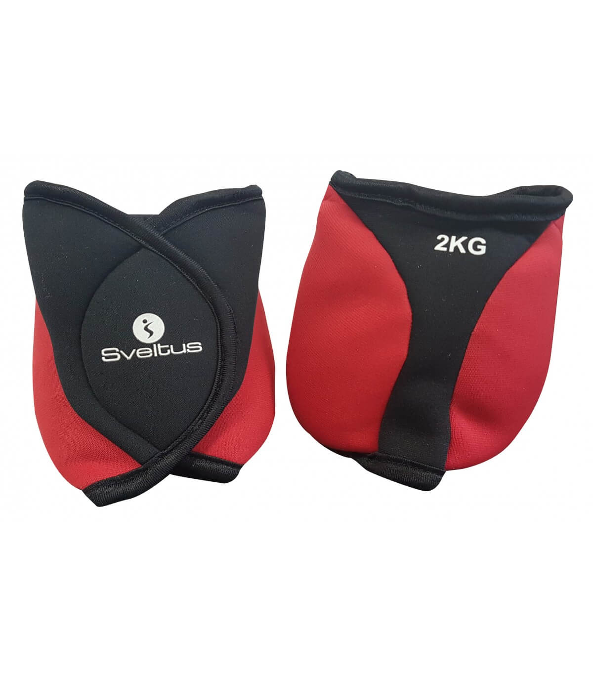 Bracelet de Chevilles Lestés Sveltus - 2 kg - Lot de 2 - Rouge/Noir