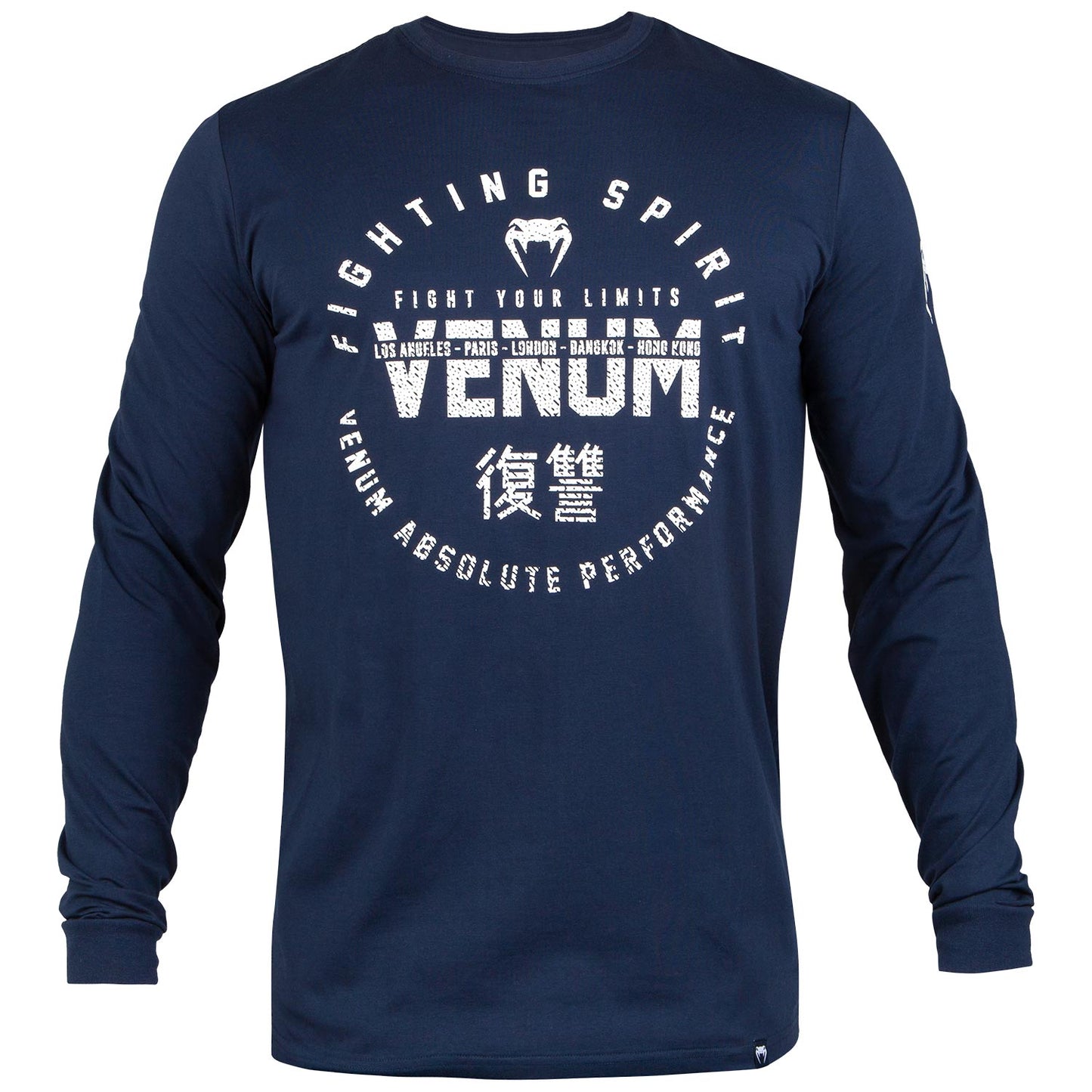 Venum Signature T-Shirt - Long Sleeve - Navy/White