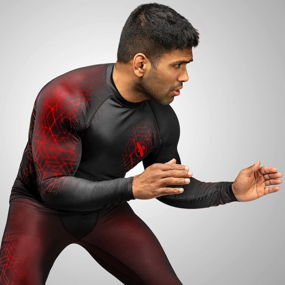 Rashguard Hayabusa Geo Manches Longues - Rouge