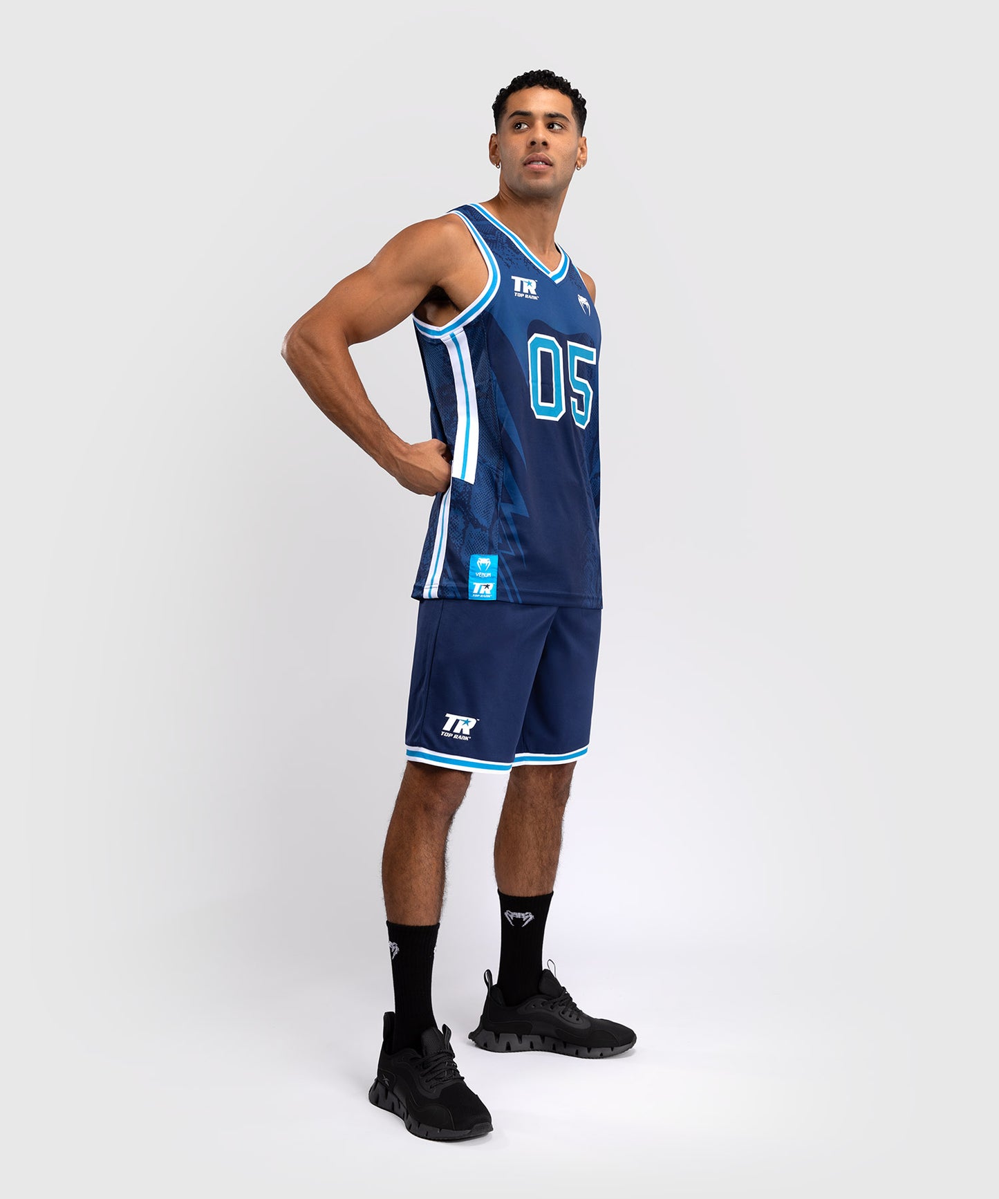Maillot de Basket Venum x Top Rank Original pour Hommes - Bleu Marine