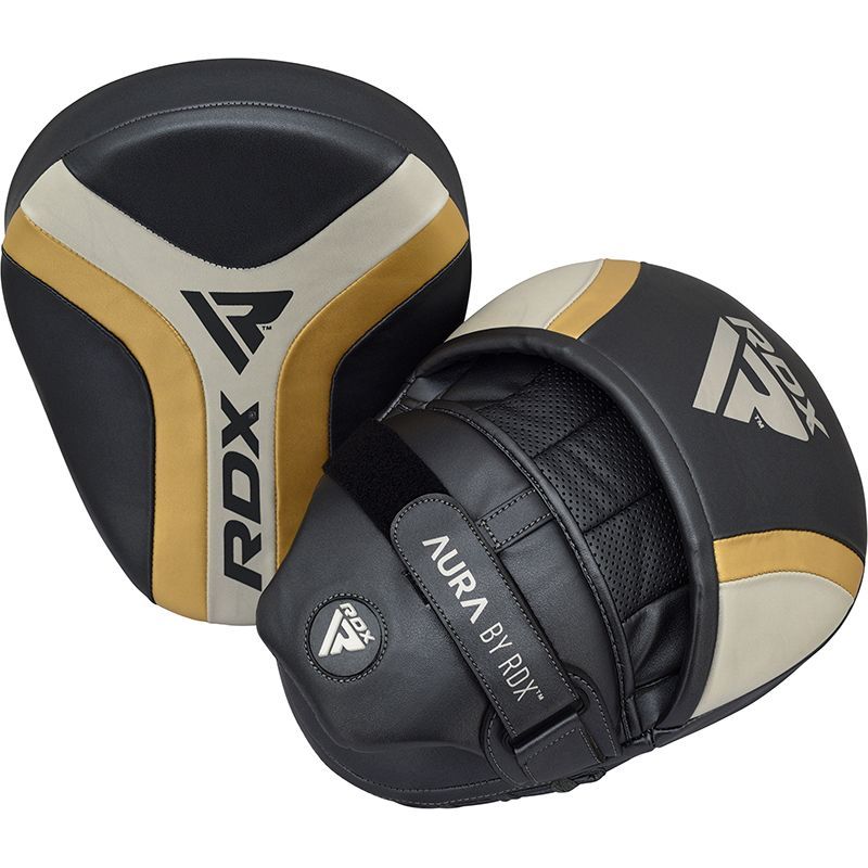RDX Aura T-17 Thai Pads - Black/White/Gold
