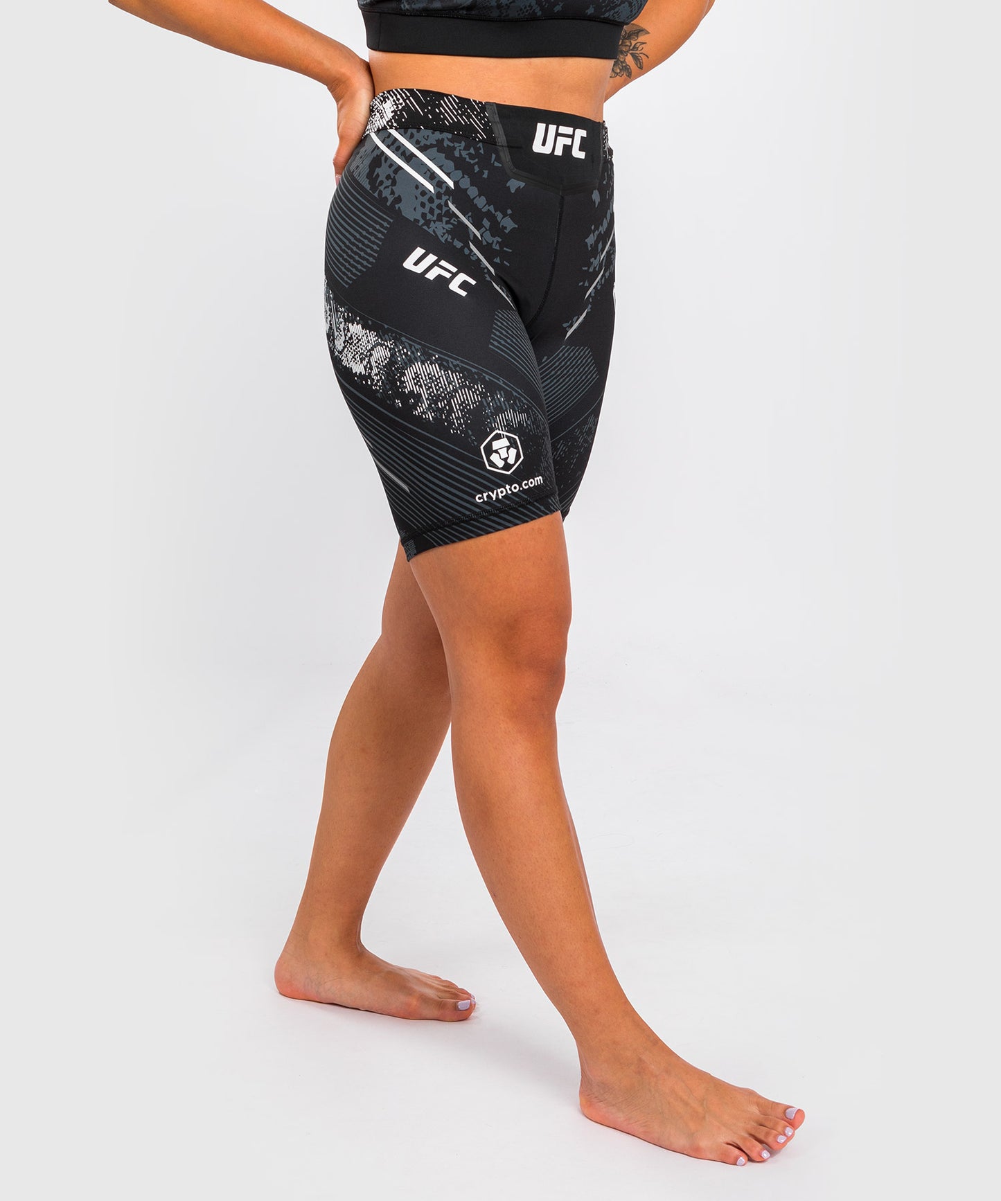 Short de compression Long Fit pour Femmes UFC Adrenaline by Venum Authentic Fight Night - Noir