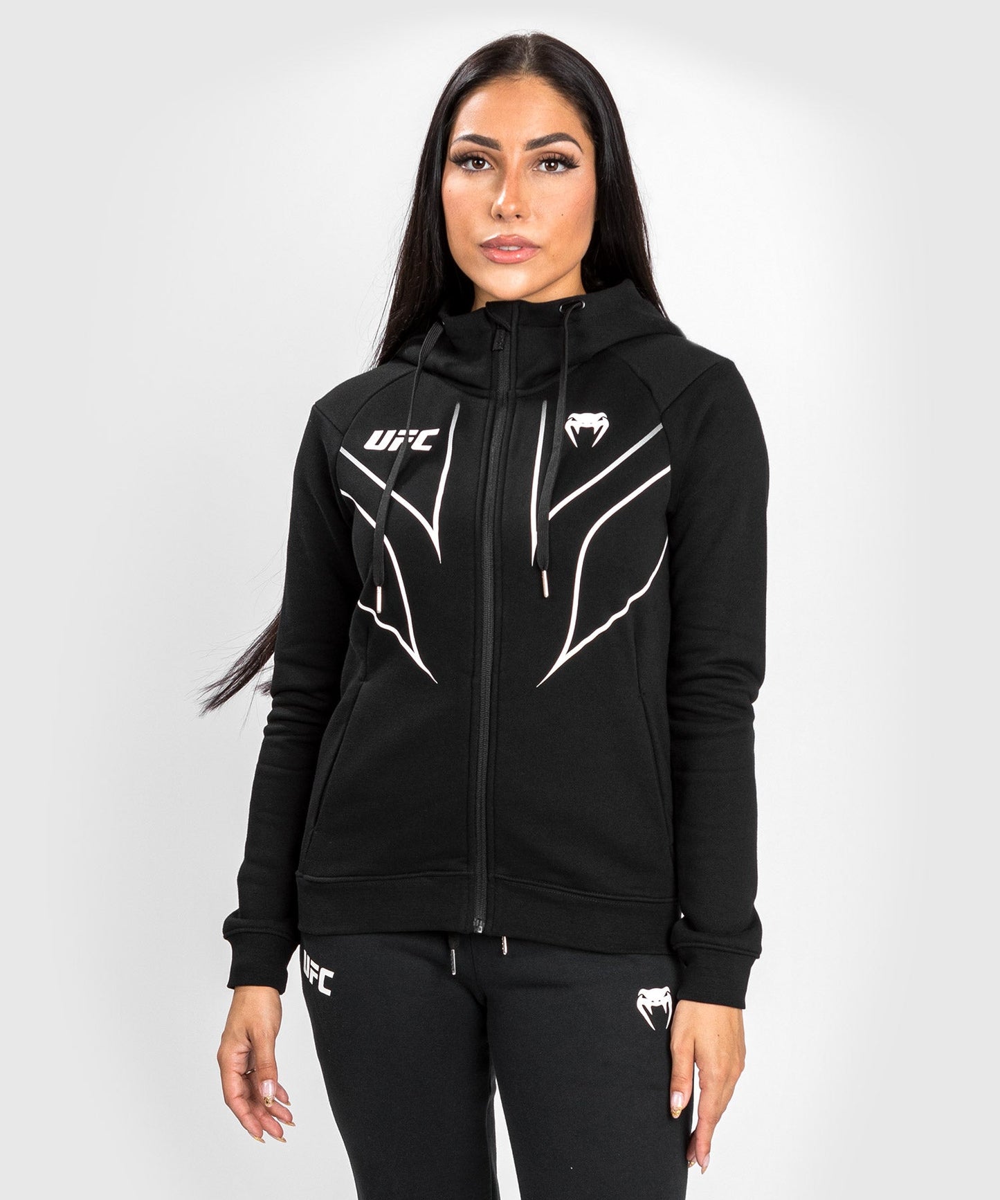 Women's UFC Zipped Sweatshirt Venum Fight Night 2.0 Replica - Black