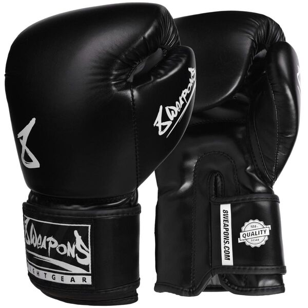 GANTS DE BOXE - 8 WEAPONS PURE BLACK - Noir/Blanc