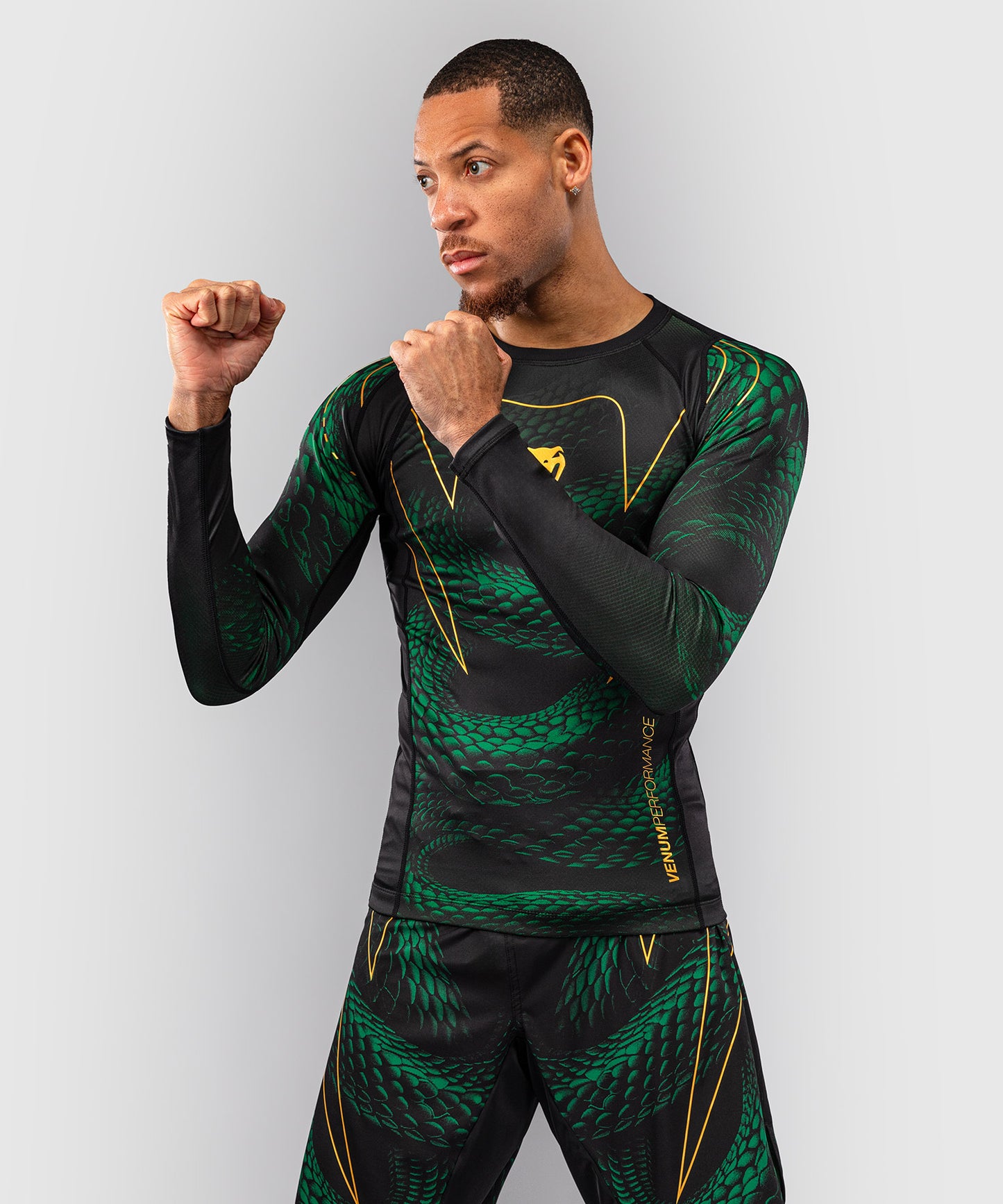 Rashguard à Manches Longues Venum Matupa - Noir/Vert/Or