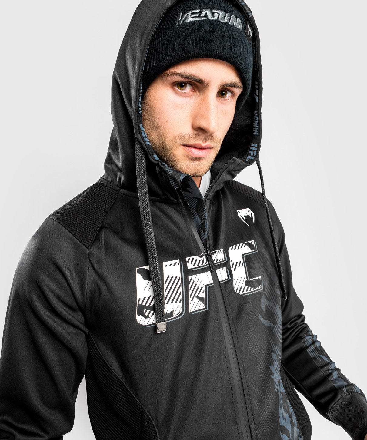 Sweatshirt Zippé Homme UFC Venum Authentic Fight Week - Noir