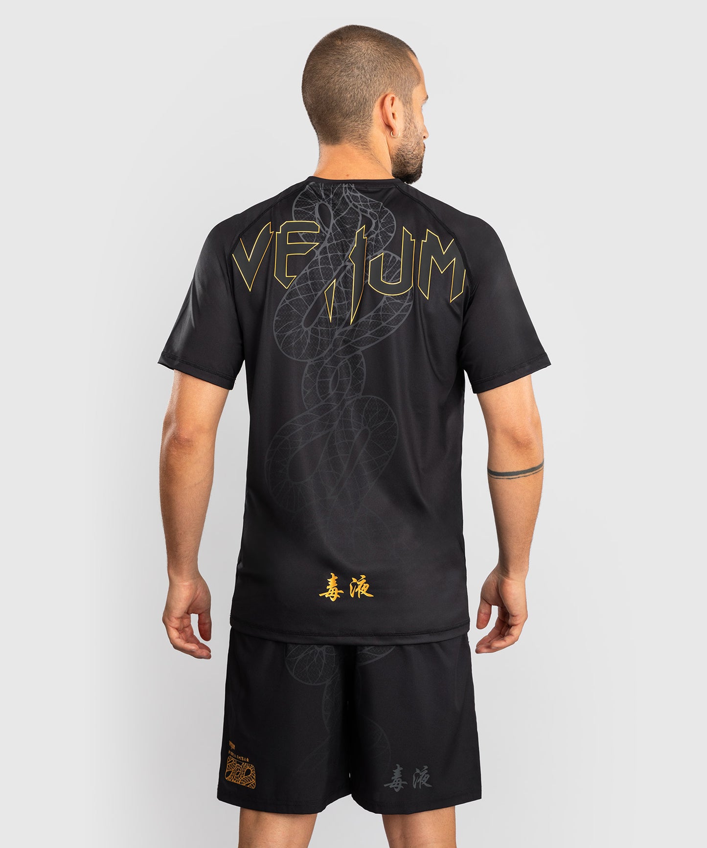 Venum Serpenti Dry Tech T-Shirt - Black/Silver/Gold